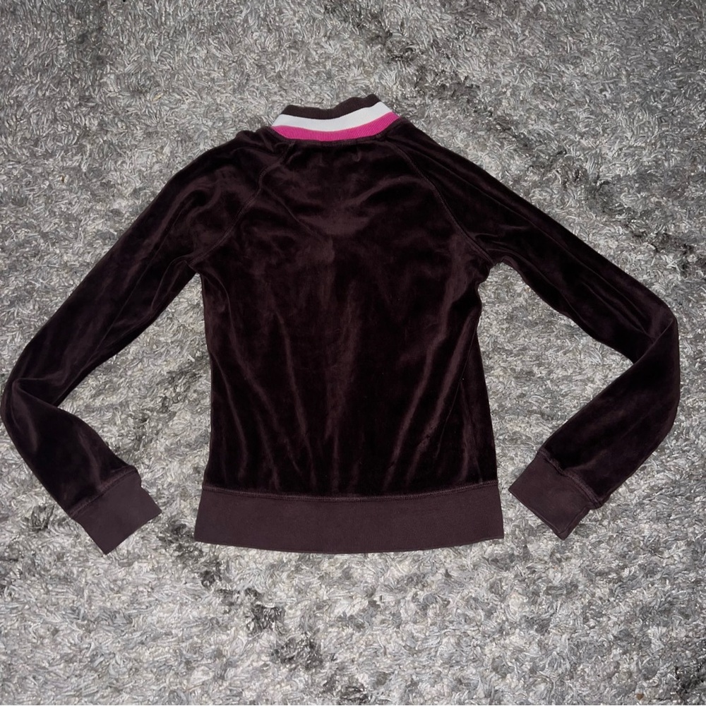 Juicy Couture Black Velour Track Pants with Pink Trim - Picture 5 of 7